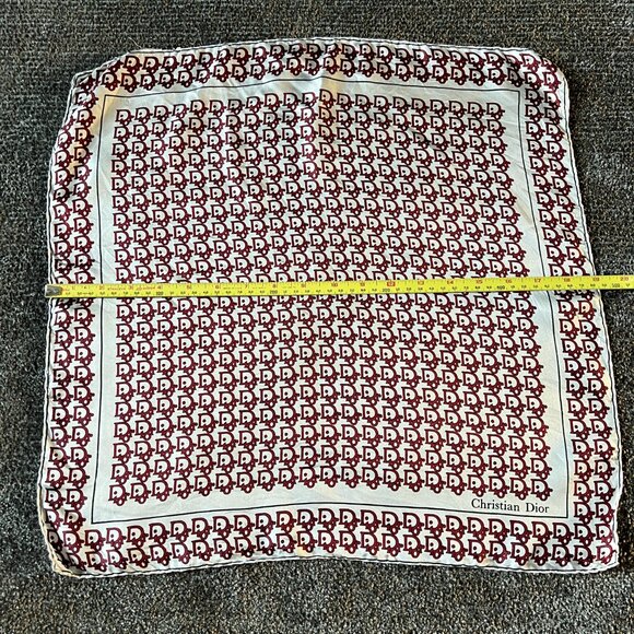 Vintage Christian Dior Silk Monogram Pocket Square Handkerchief - Picture 14 of 15